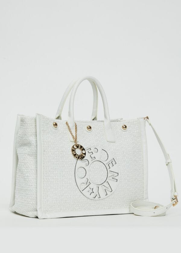 Shopping bag bianca in tweed