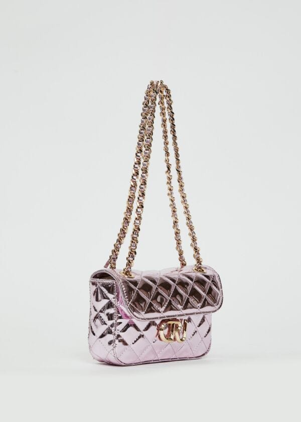 Borsa crossbody laminata Denny Rose Borse