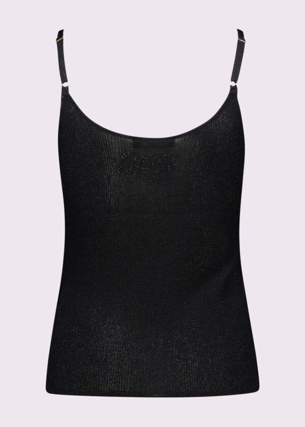Top nero in maglia lurex