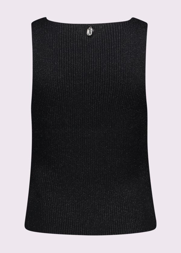 Top nero in maglia lurex
