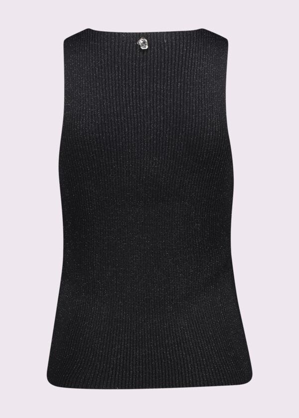 Top nero in maglia lurex
