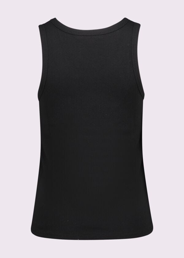 Top nero in cotone con logo
