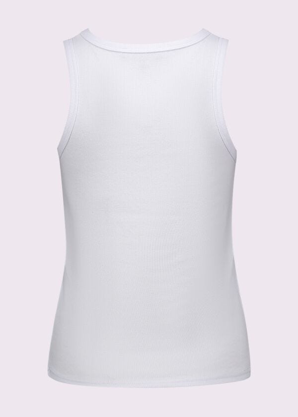 Top bianco in cotone con logo