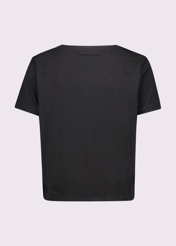 T-shirt corta nera in cotone