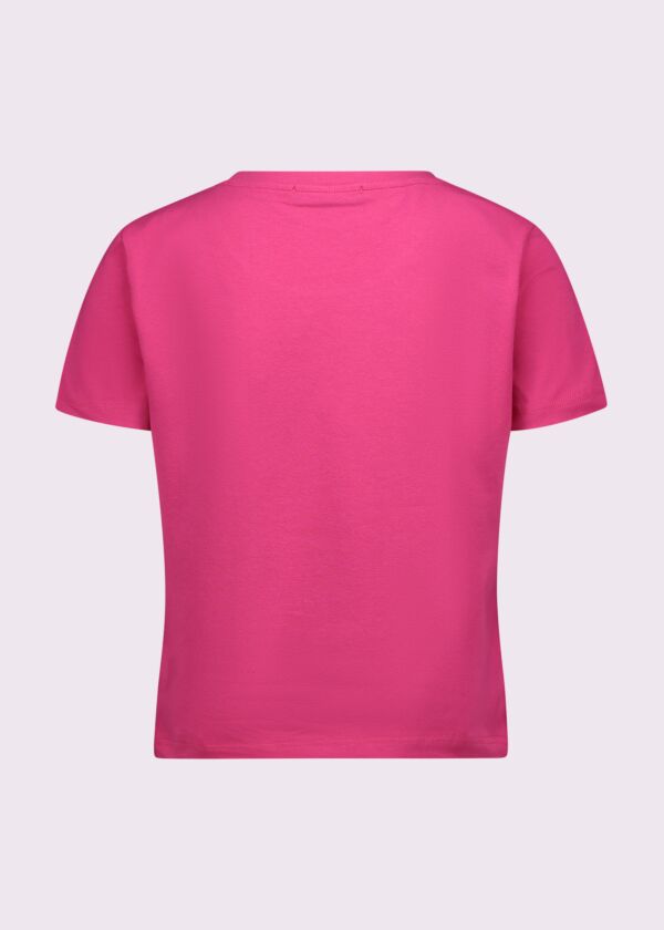 T-shirt corta fucsia in cotone