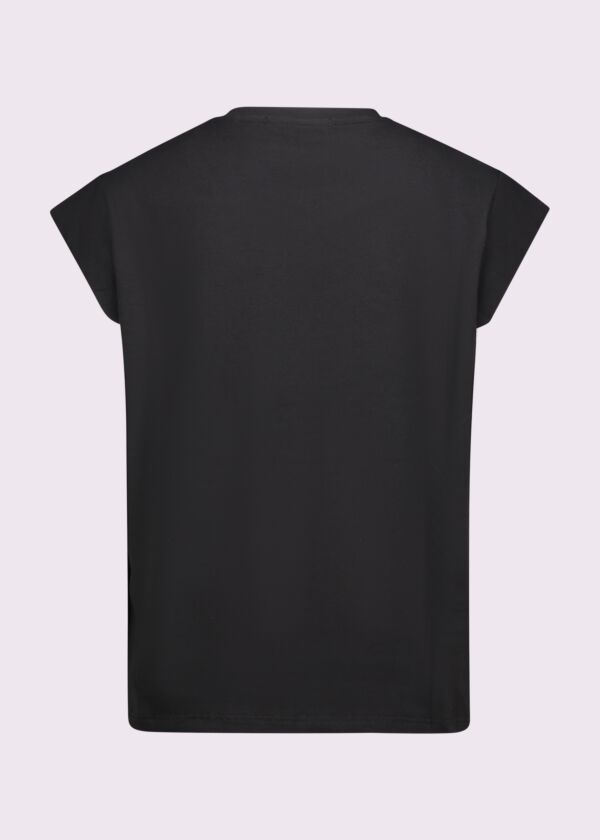 T-shirt nera in cotone con stampa