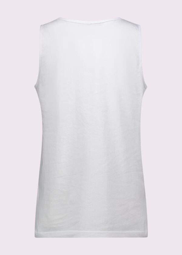 Top bianco in cotone con logo
