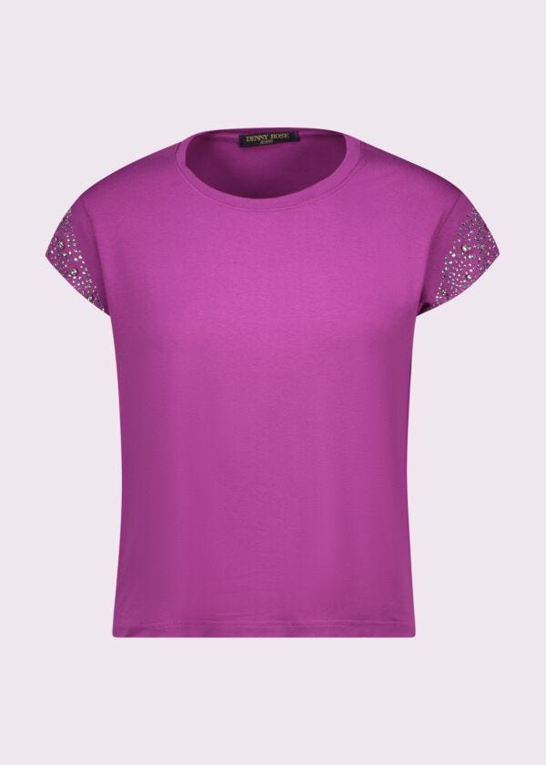 T-shirt fucsia con applicazioni Denny Rose Jeans