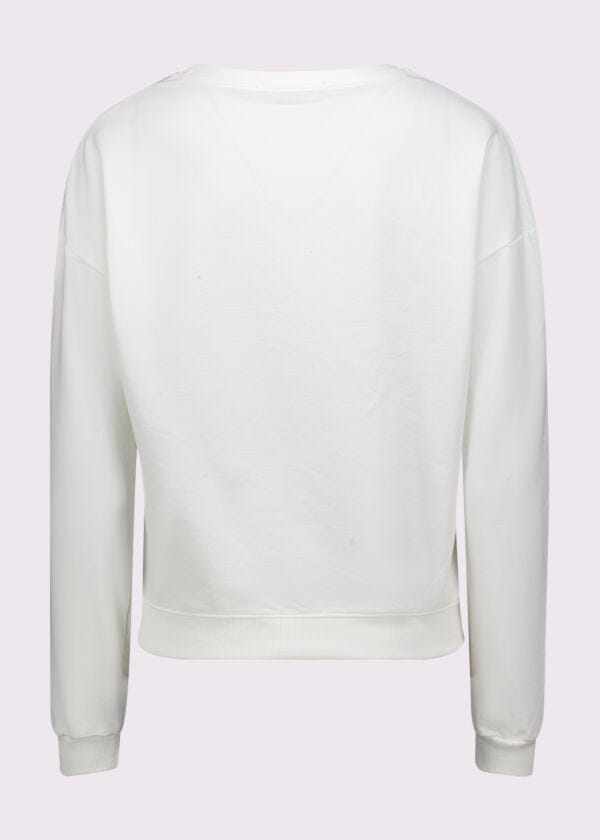 White cotton sweatshirt with logo