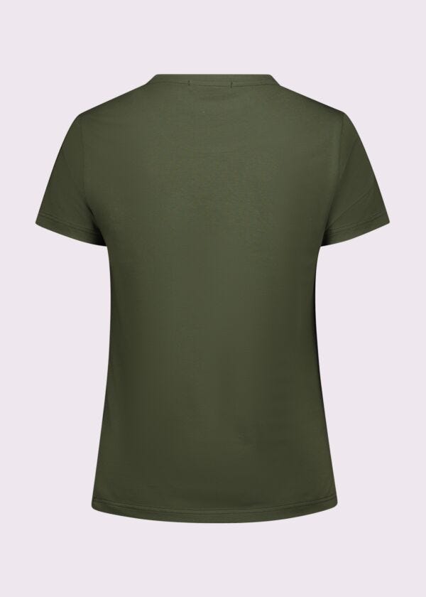 T-shirt verde in cotone con logo