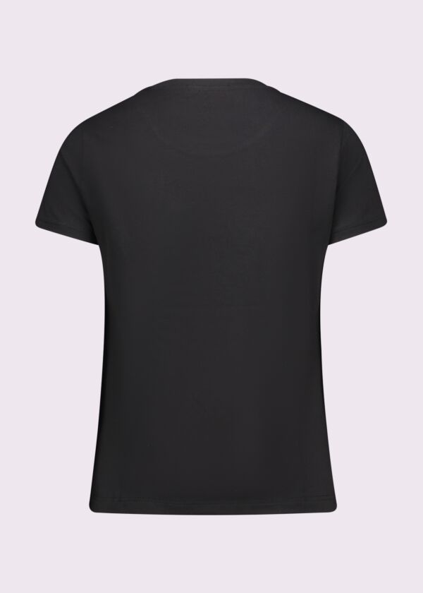 T-shirt nera in cotone con logo