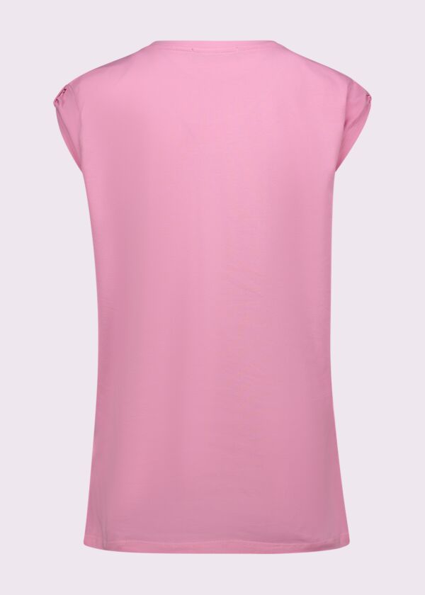 T-shirt rosa in cotone con logo