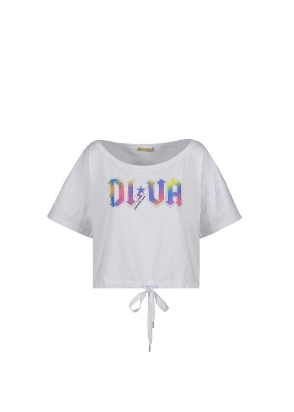 T-shirt cropped con stampa Denny Rose Jeans