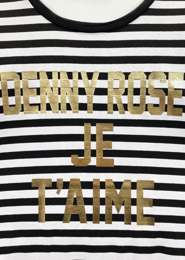 T-shirt a righe con stampa