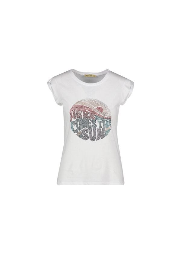 T-shirt con stampa e strass Denny Rose Jeans