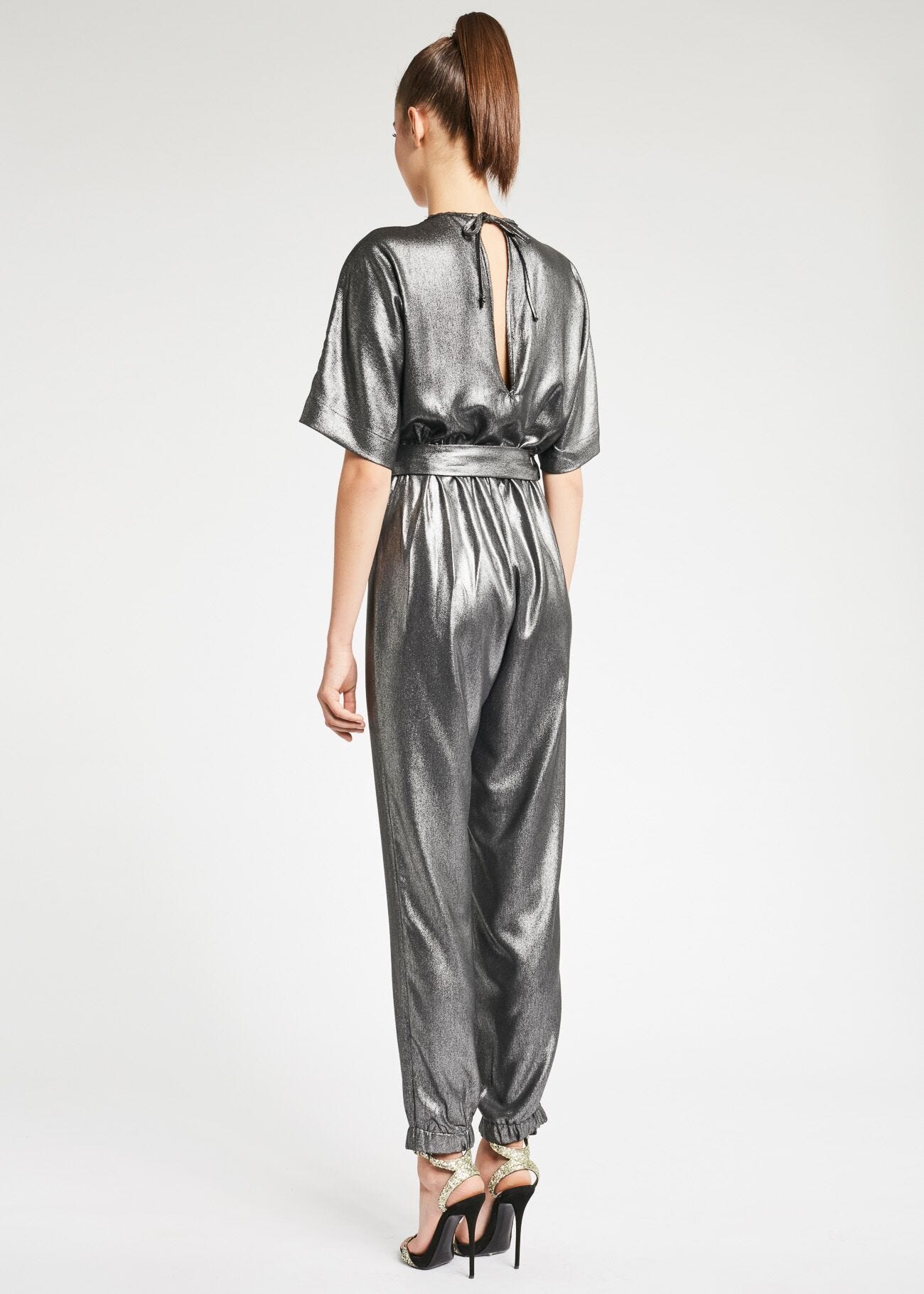 Jumpsuit in lam&eacute; fabric