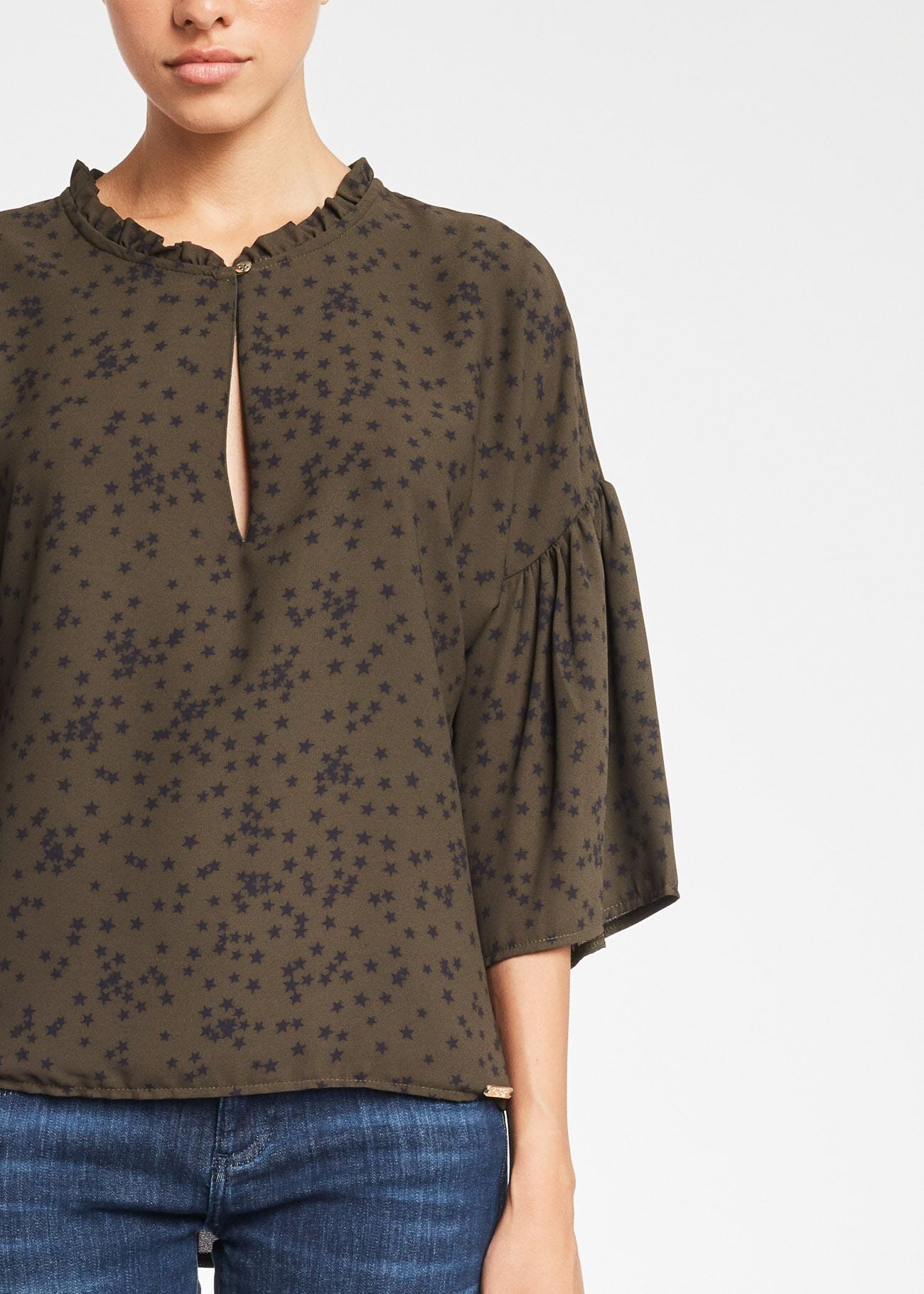 Blusa in raso a stelle