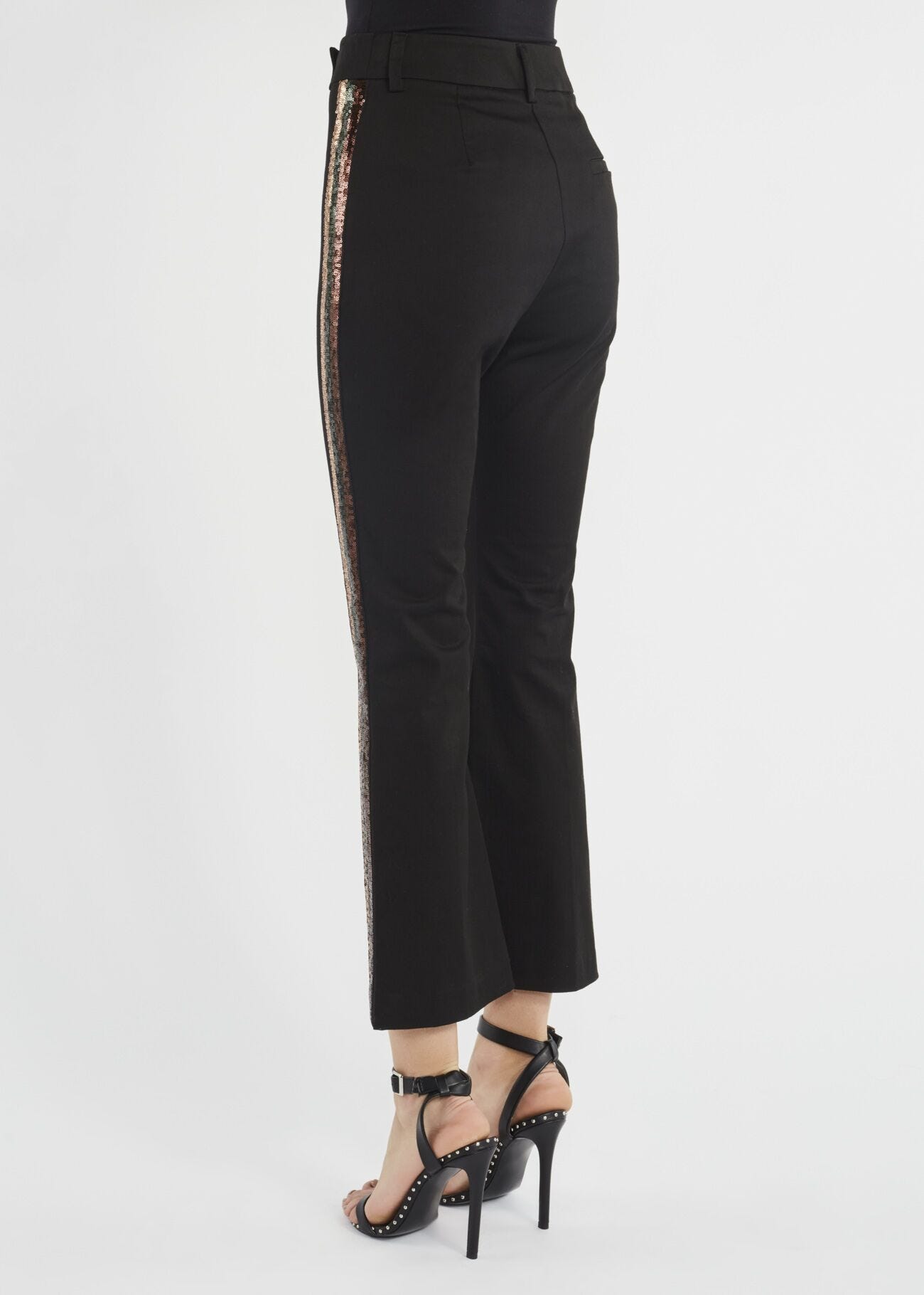 Trousers with sequin embellishment