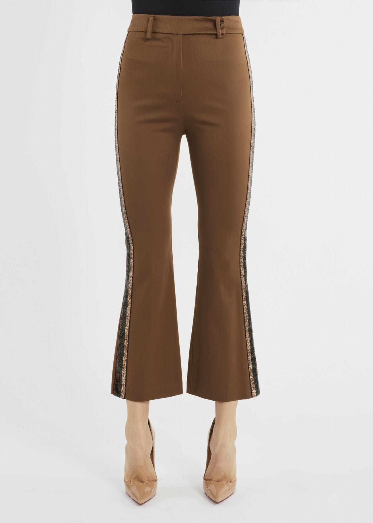 Trousers with sequin embellishment