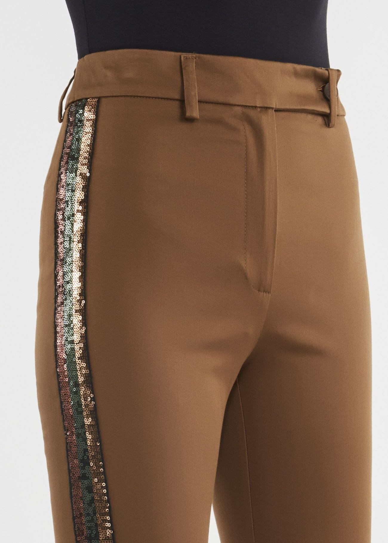 Trousers with sequin embellishment