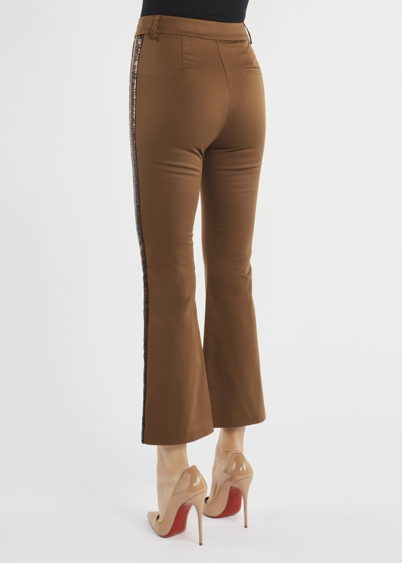 Trousers with sequin embellishment