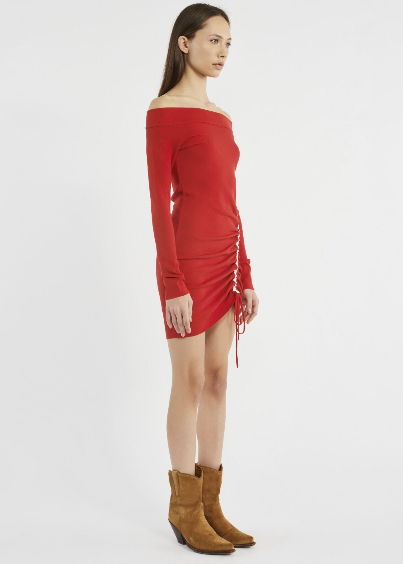 Knitted dress with feature draping 