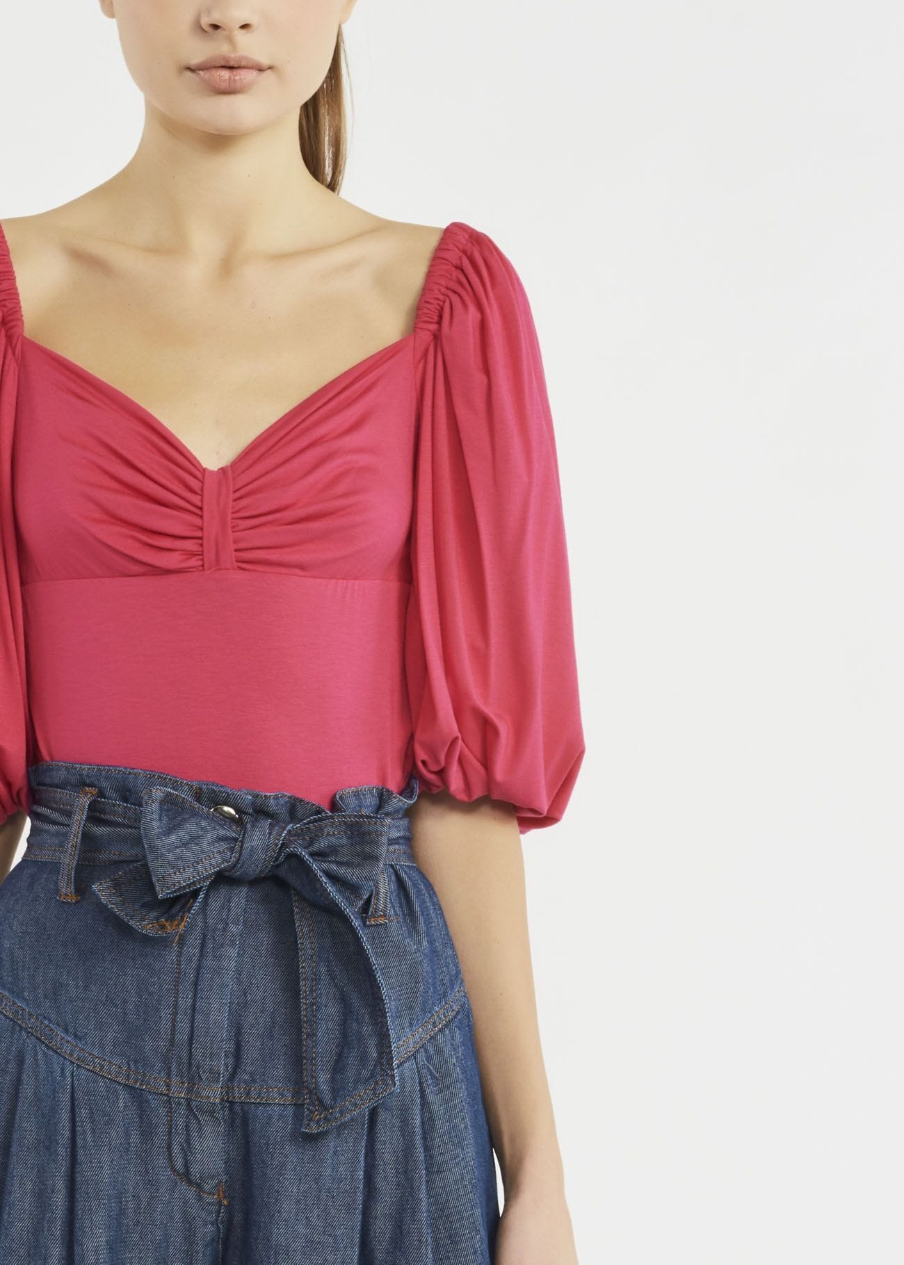 Top with sweetheart neckline