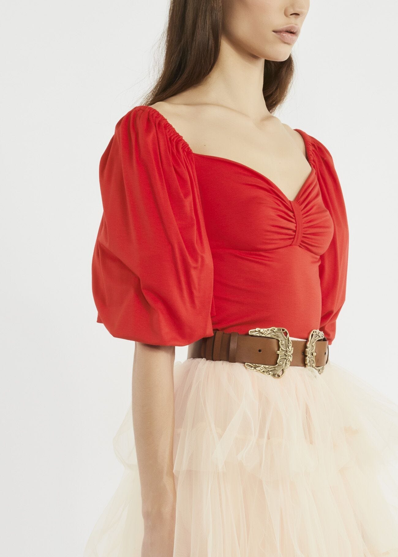 Top with sweetheart neckline