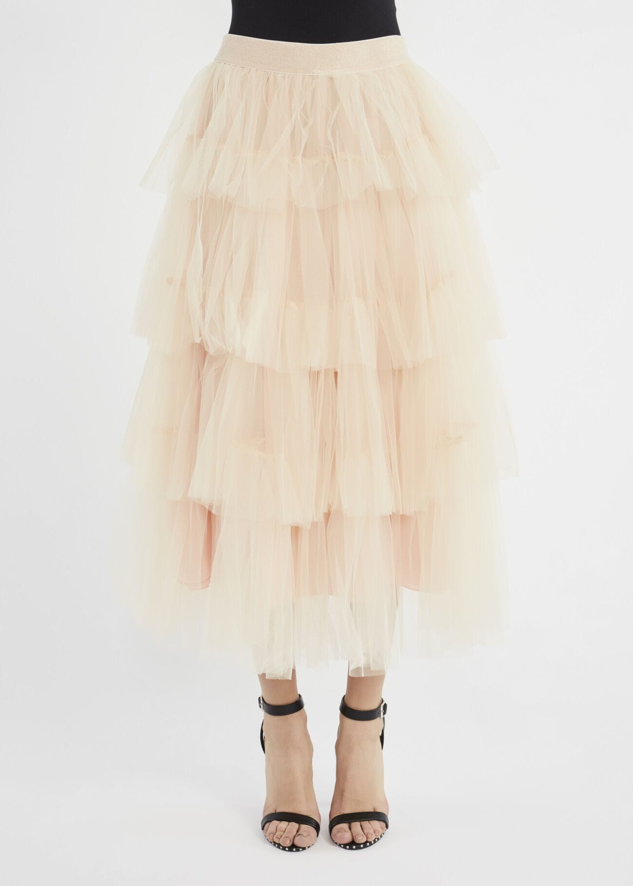 Tulle skirt with flounces