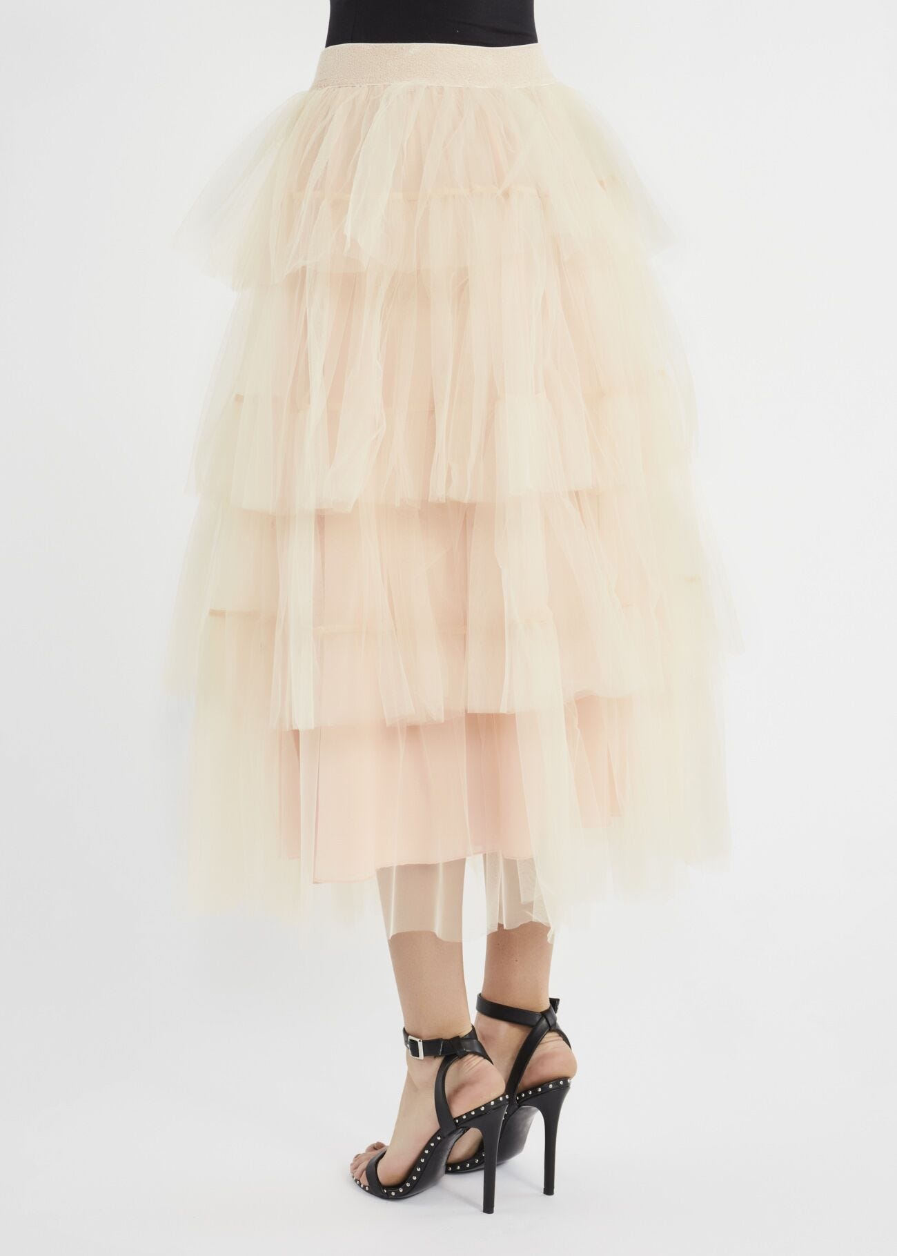 Tulle skirt with flounces