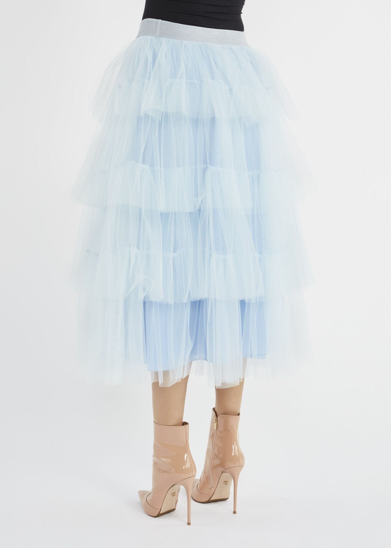 Tulle skirt with flounces