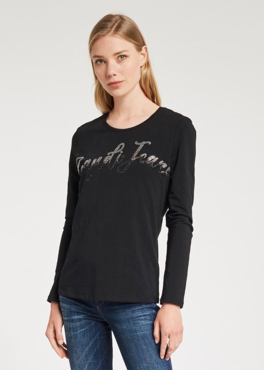 T-shirt with ombré rhinestones