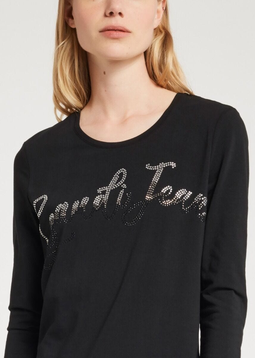 T-shirt with ombré rhinestones