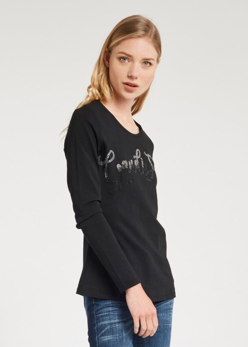 T-shirt with ombré rhinestones