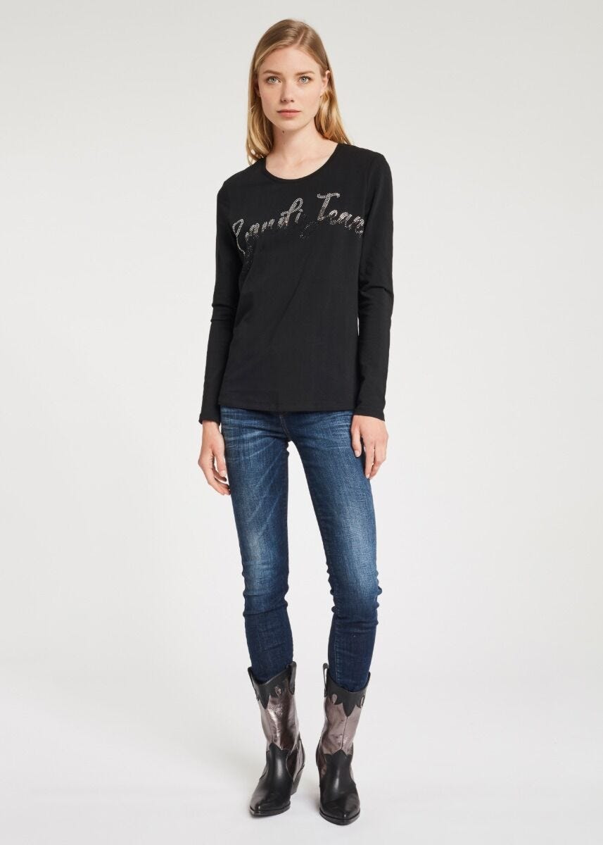 T-shirt with ombré rhinestones