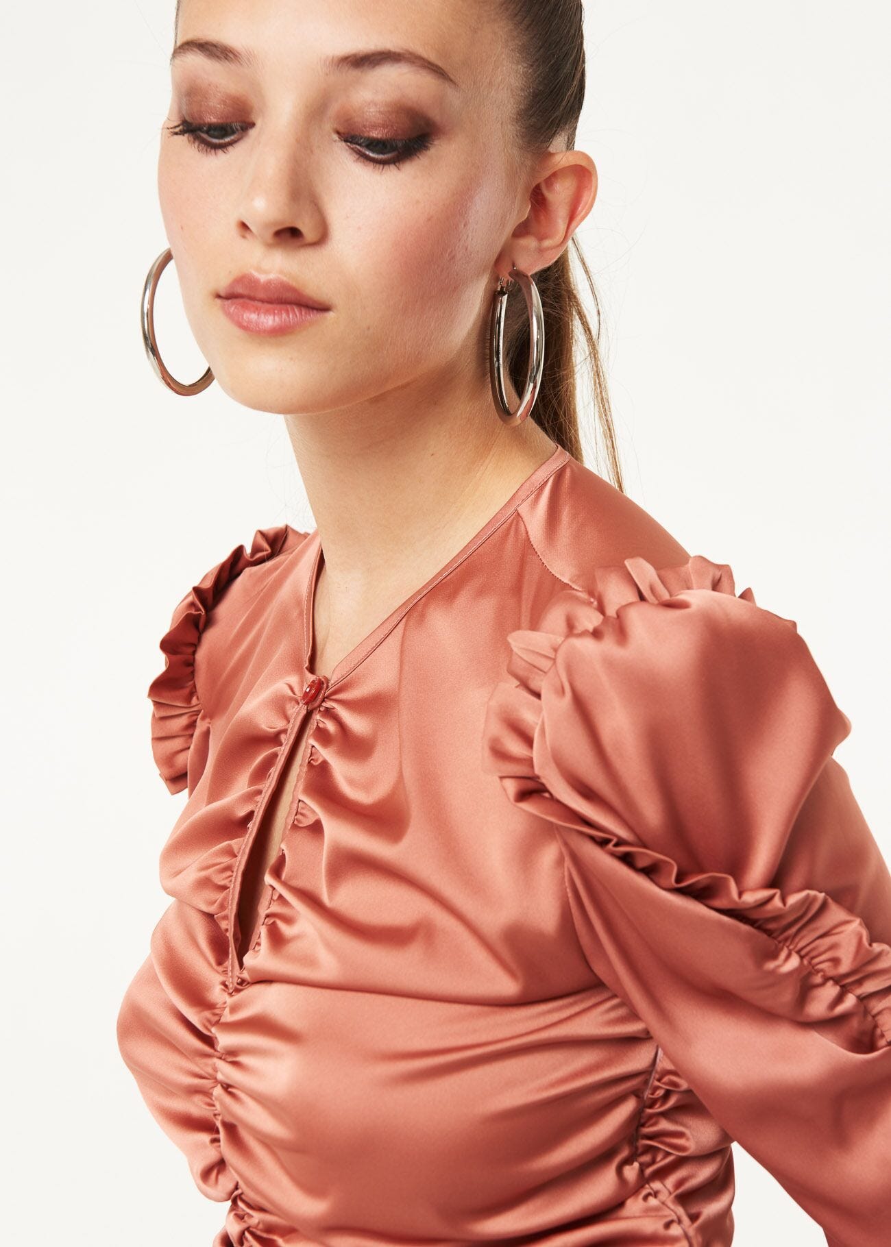 Blouse with ruffles