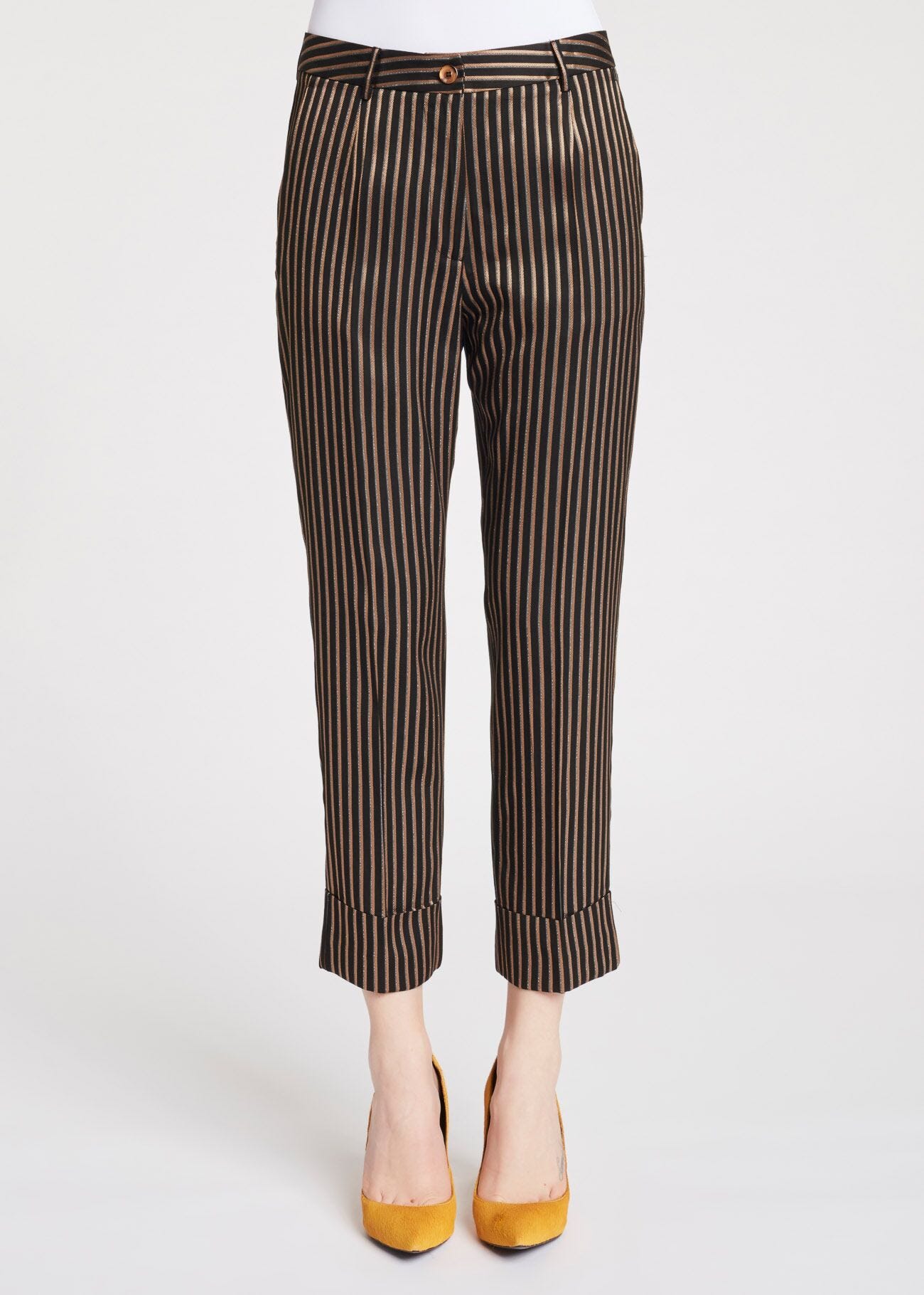 Striped slim-fit trousers