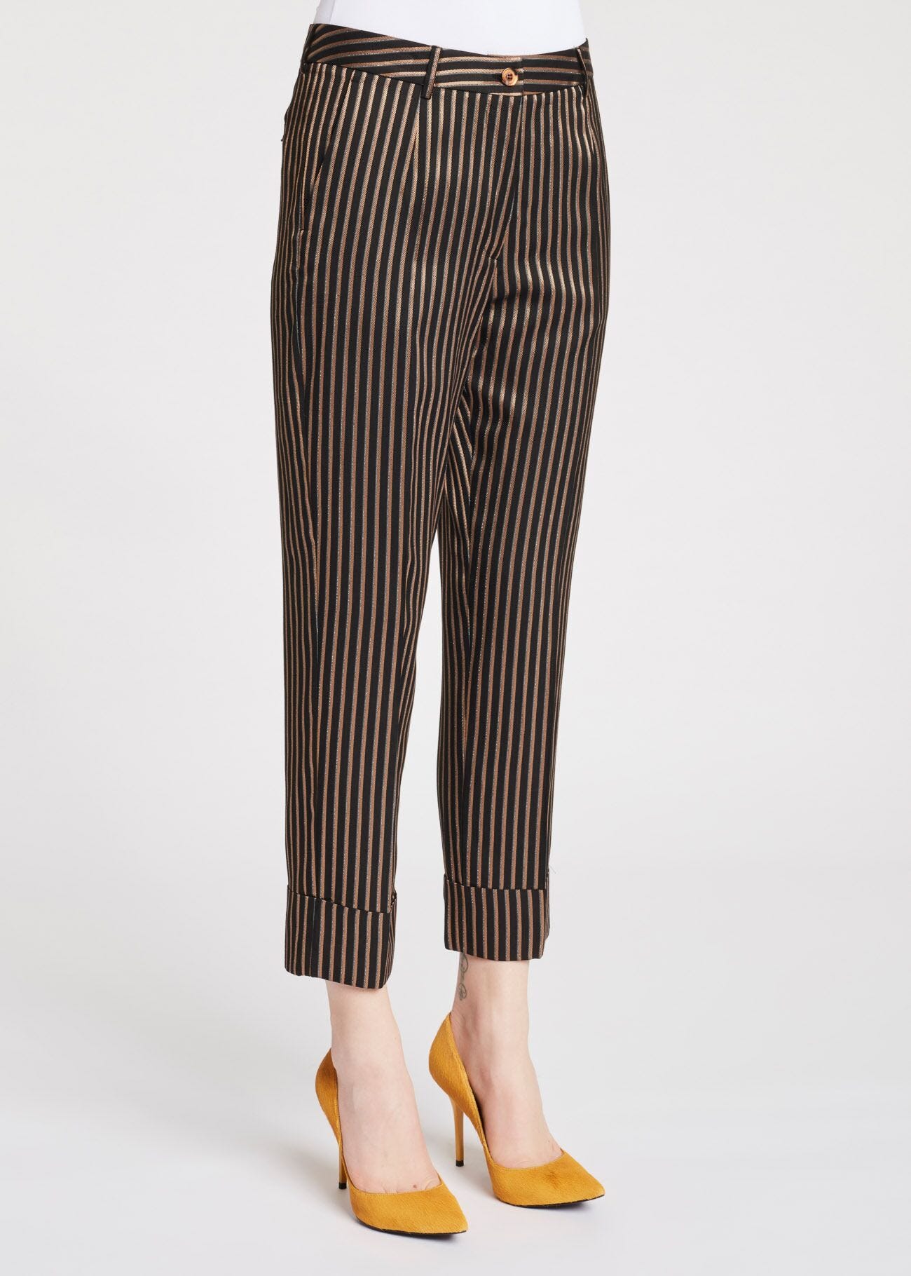 Striped slim-fit trousers