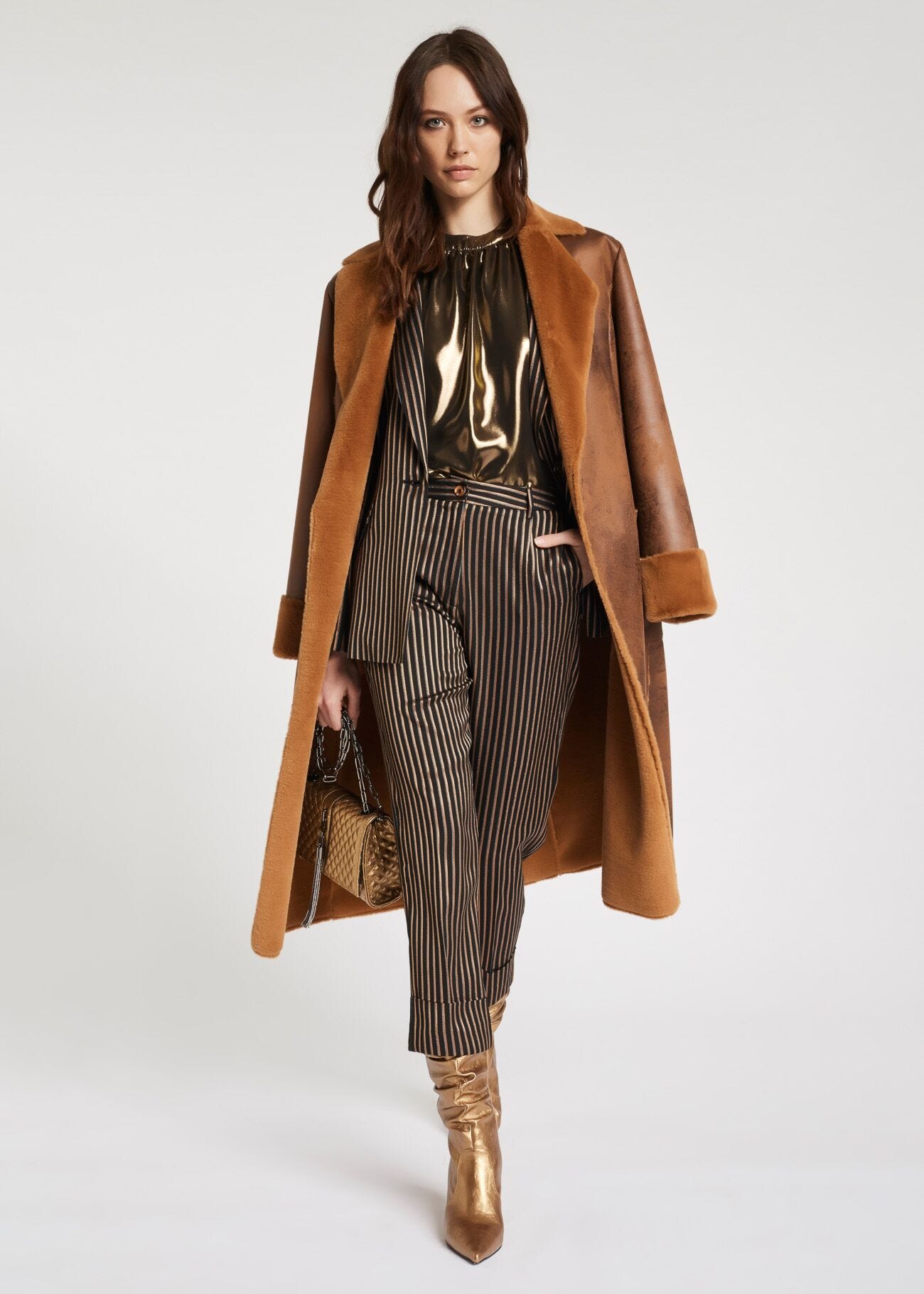 Striped slim-fit trousers