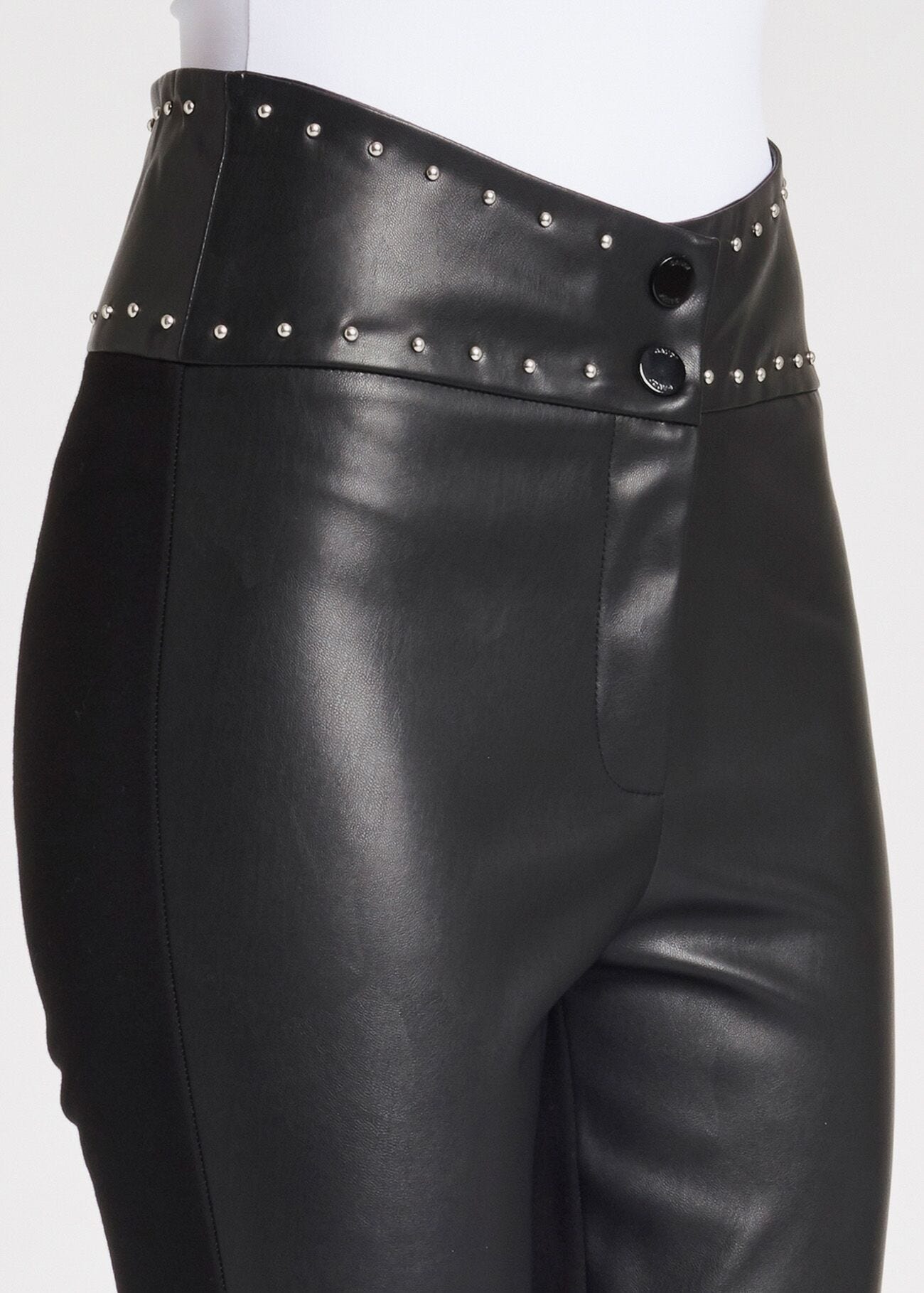 Slim-fit faux leather trousers