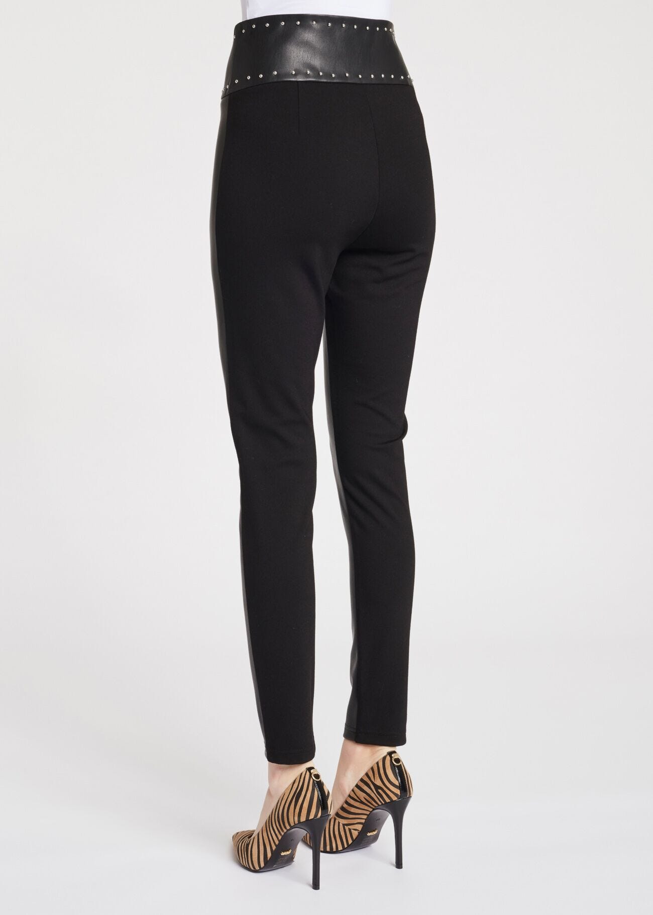 Slim-fit faux leather trousers