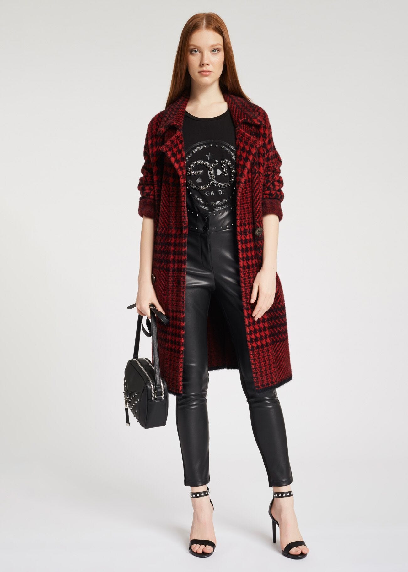Slim-fit faux leather trousers