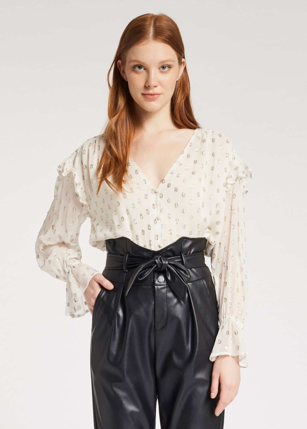 V-neck blouse