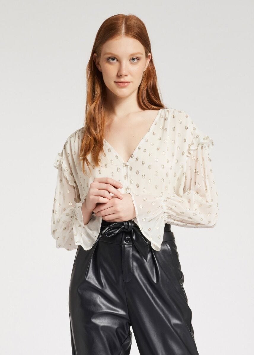 V-neck blouse