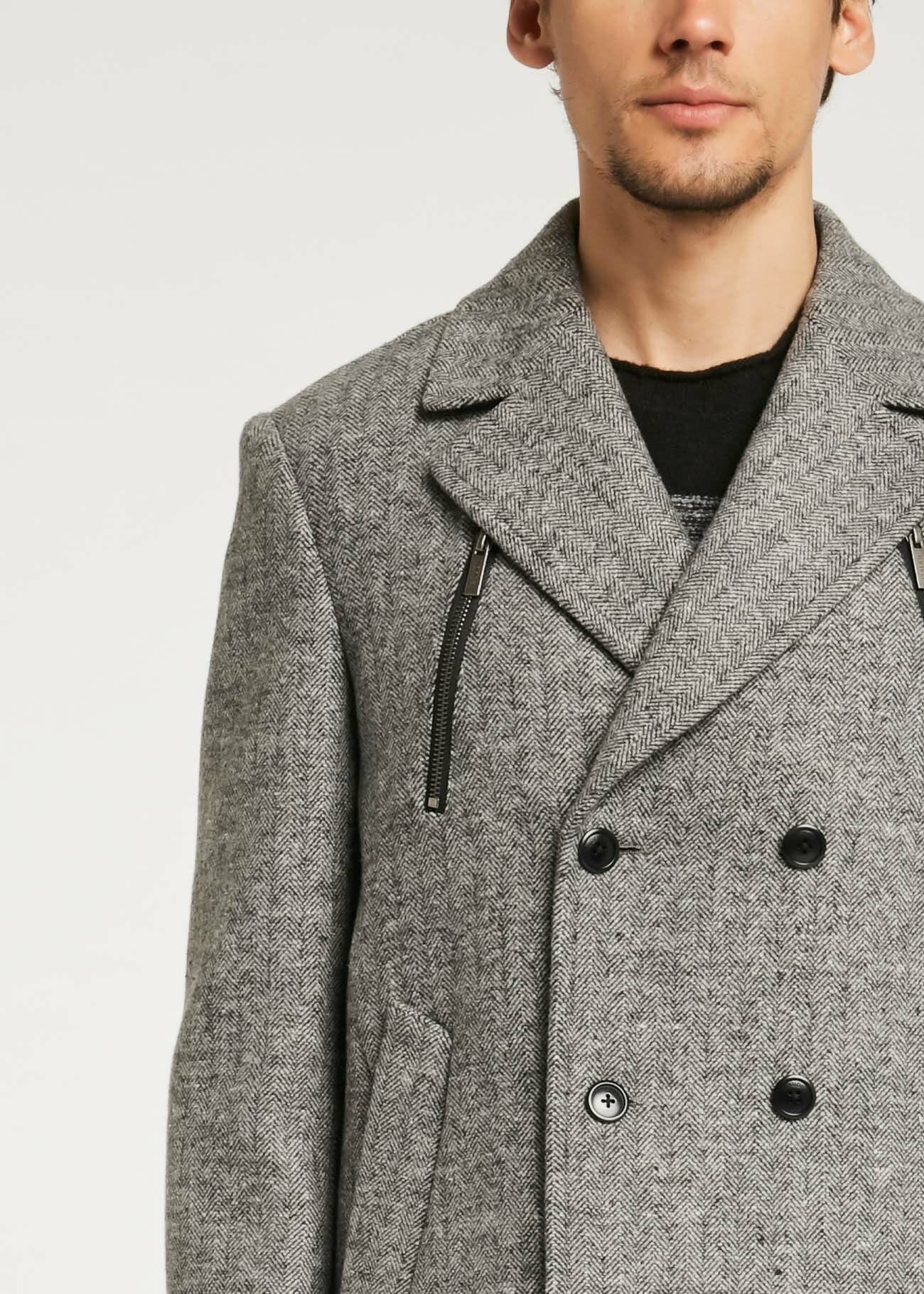 Pinstripe pea coat