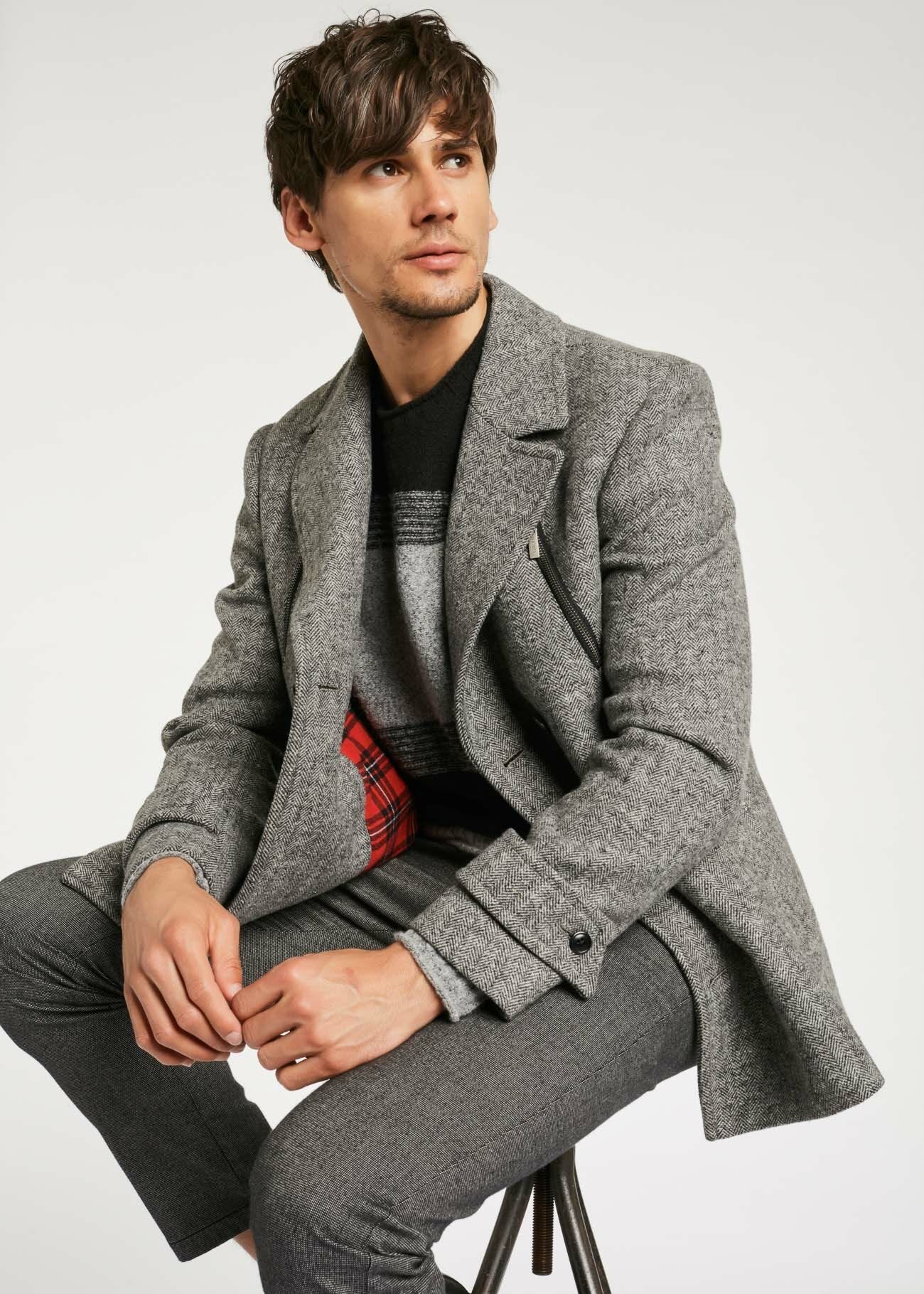 Pinstripe pea coat
