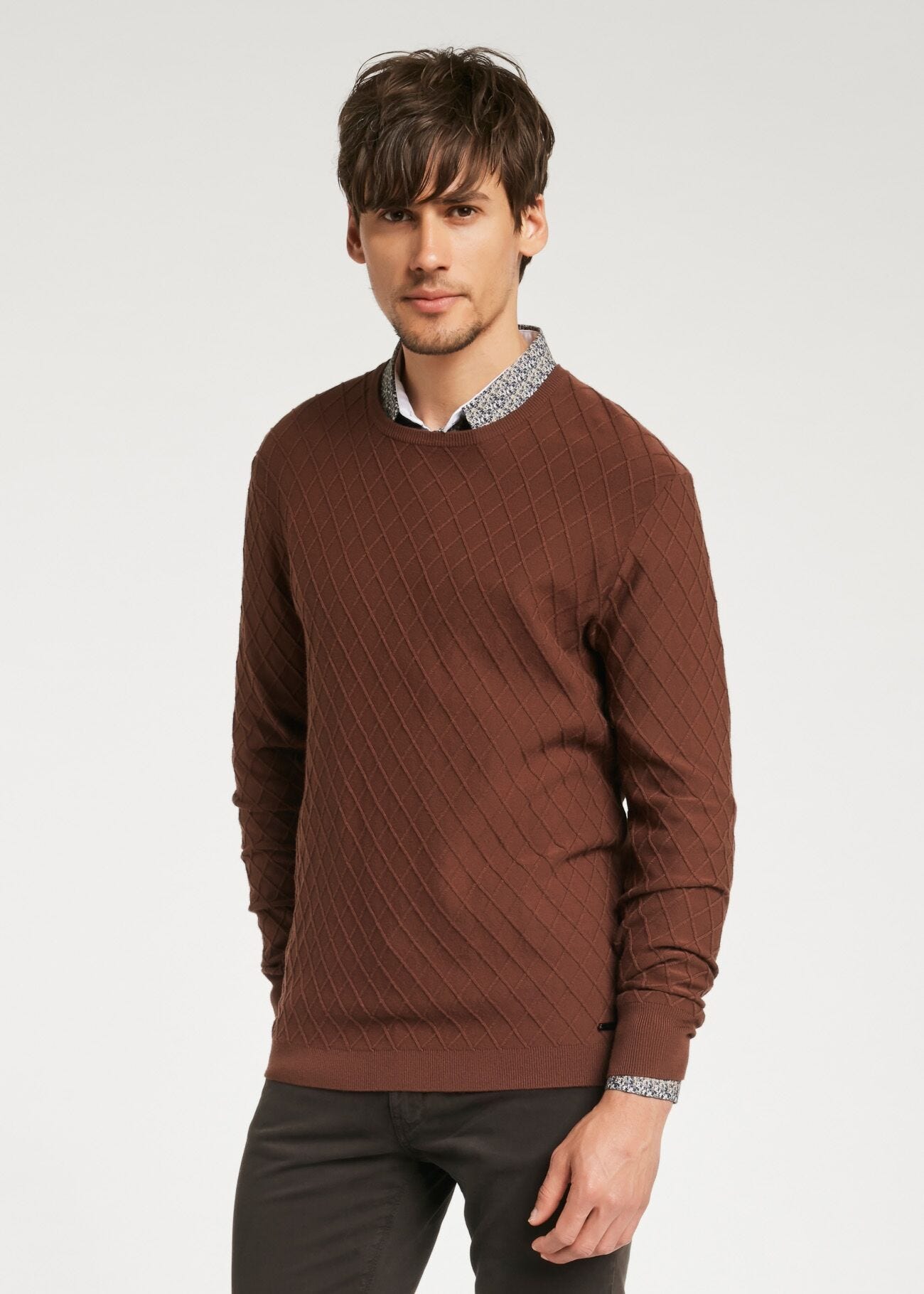 Jumper with argyle knit