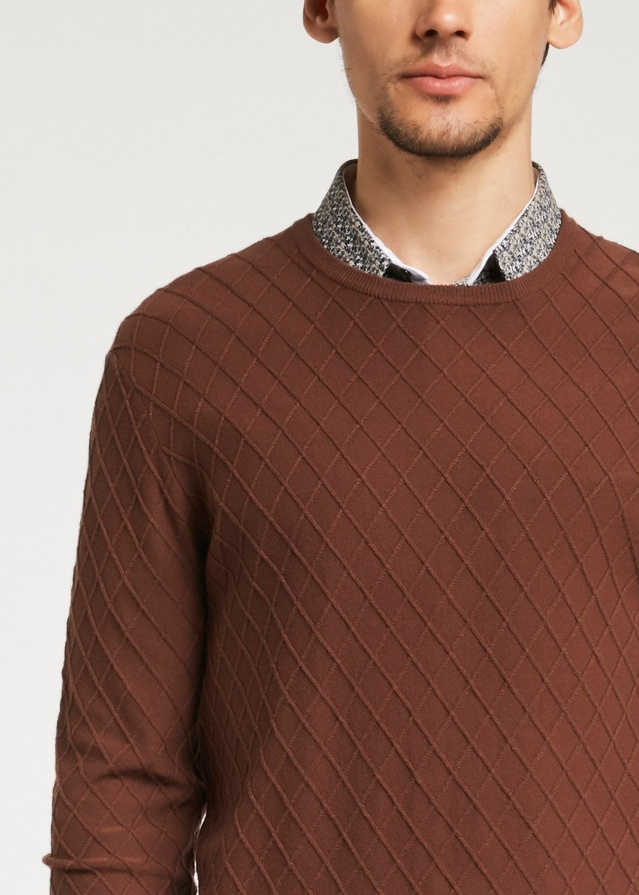 Jumper with argyle knit