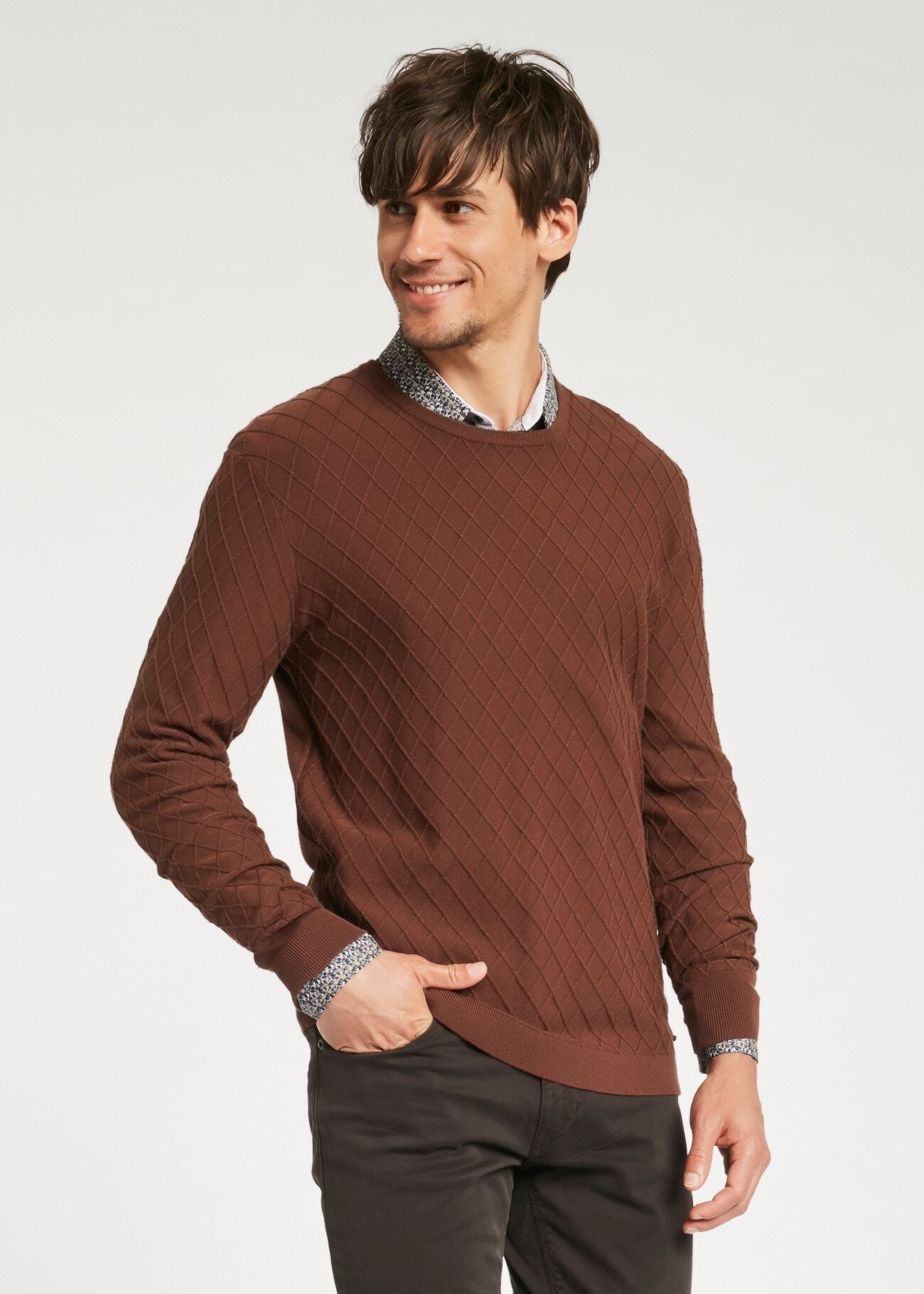 Jumper with argyle knit
