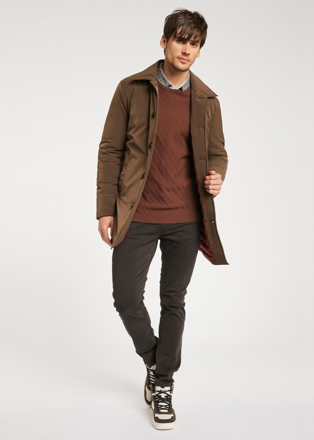 Jumper with argyle knit